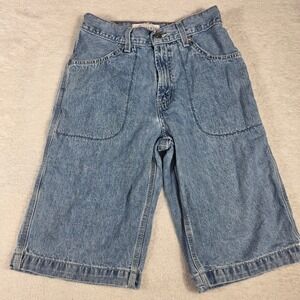Levi Strauss Signature Denim Shorts Kids 14 Regular Blue Vintage Y2K Carpenter